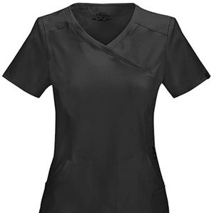 Cherokee Infinity Mock Wrap Scrub Top